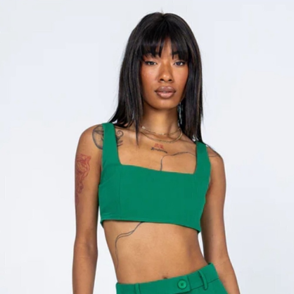 Princess Polly Teal Crop Top